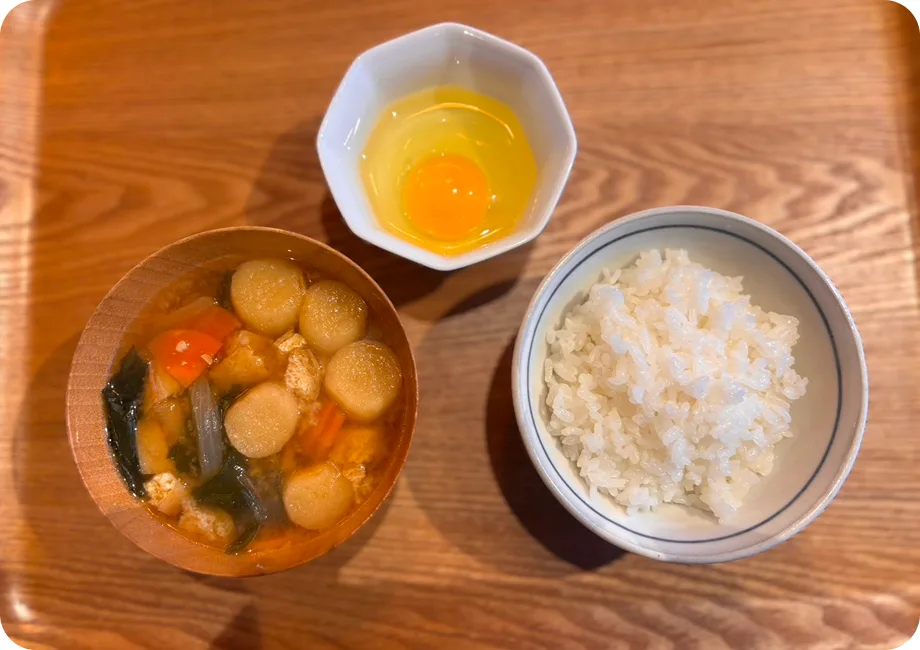 卵かけご飯の朝食